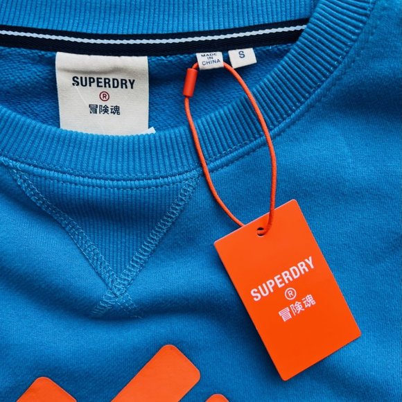 Superdry Mountain Sport Mono Crew Sweatshirt Aqua Blue ( S ) - Picture 2 of 2
